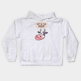 Moody Cow Not In The Mood Kids Hoodie